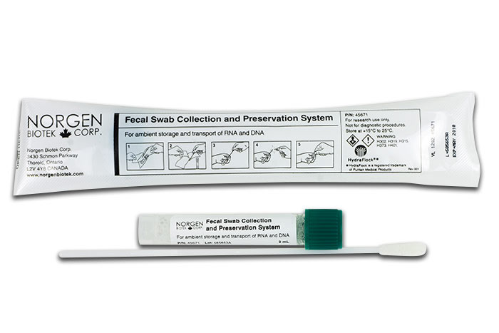 Fecal cotton swab collection and preservation tube 